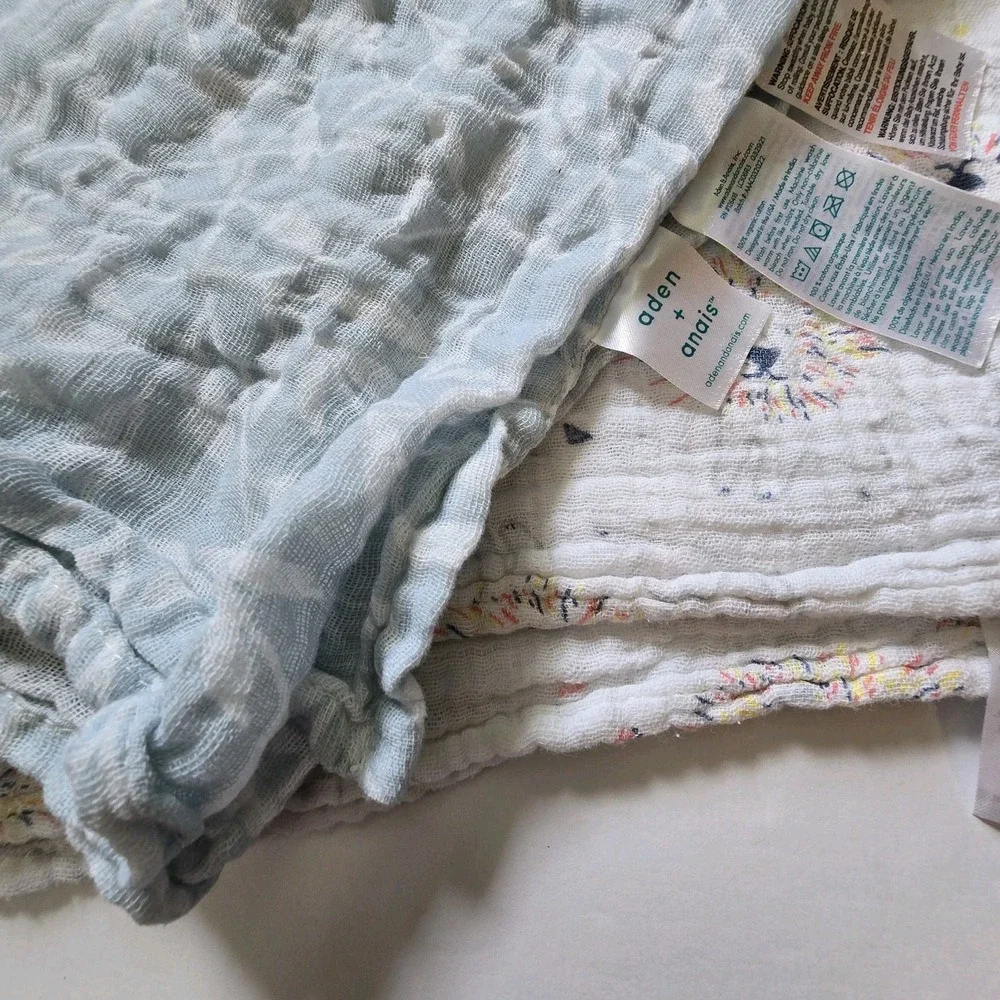 Aden + Anais Set 2 Organic Cotton Muslin‎ Baby Swaddle Blankets Natural Lions